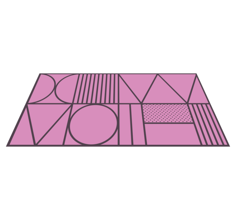 Geometric vinyl rug in geometric shapes - TenStickers