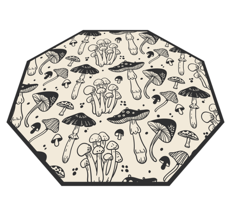 Mushroom realm flower vinyl rug - TenStickers