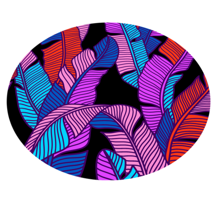 Lively leaf elements flower vinyl rug - TenStickers