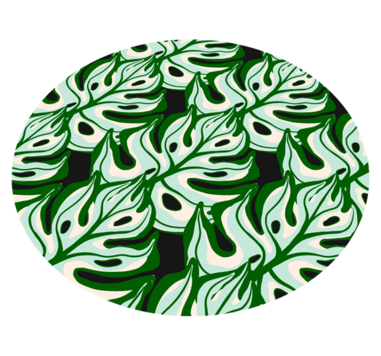 Nature vinyl rug with tropical leaf design - TenStickers