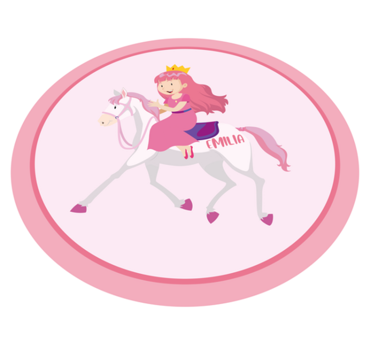 Custom princess on unicorn vinyl rug - TenStickers