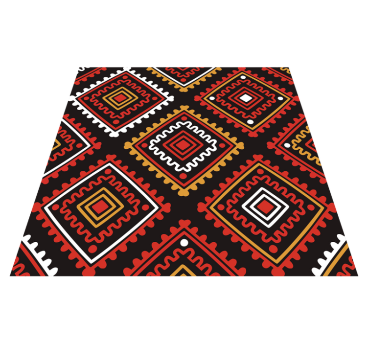 Geometric pattern warm colours ethnic rug - TenStickers