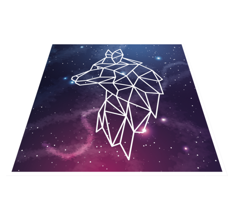 Multicolor cosmos wolf ethnic rug - TenStickers