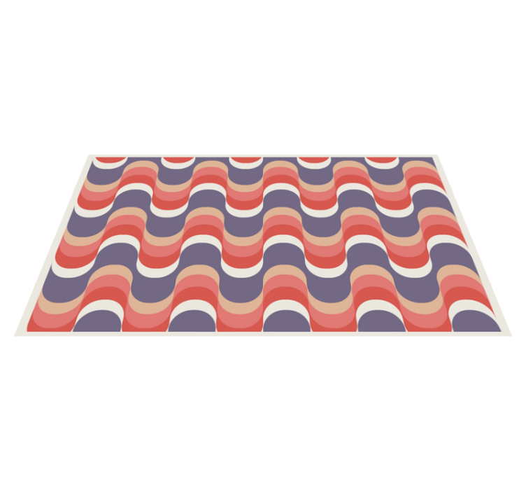 Geometric retro groovy pattern rectangular rug - TenStickers