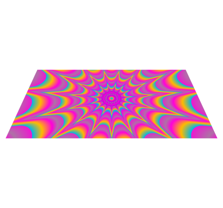 Psychedelic optical retro star rectangular rug - TenStickers