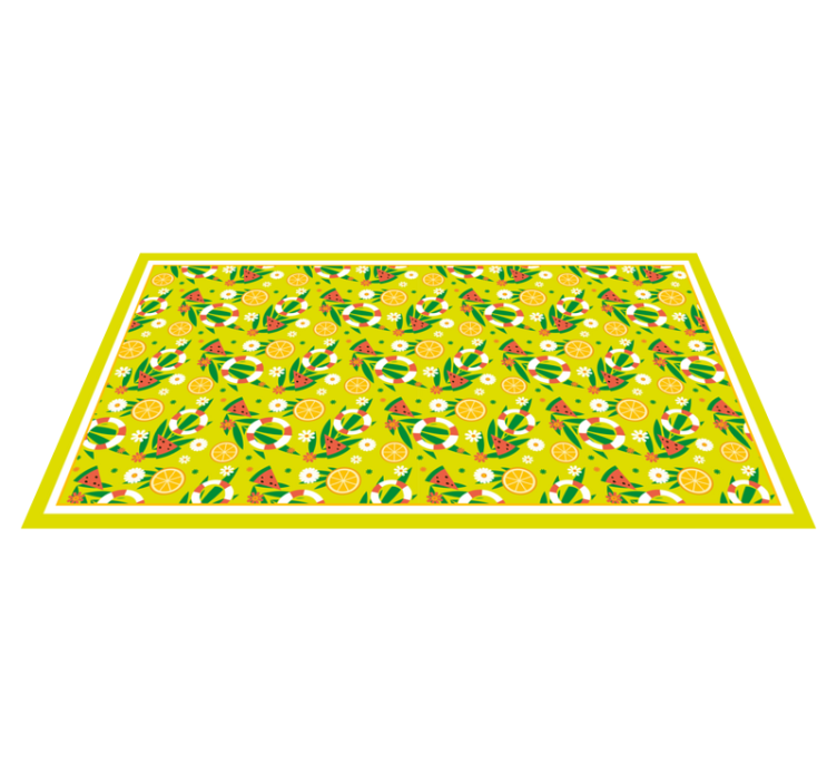 Bright Citrus Patterns mosaic vinyl rug - TenStickers