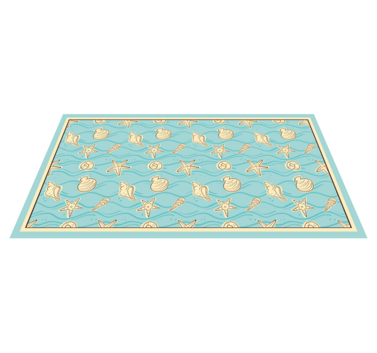 Seashell inspiration bathroom vinyl rug - TenStickers