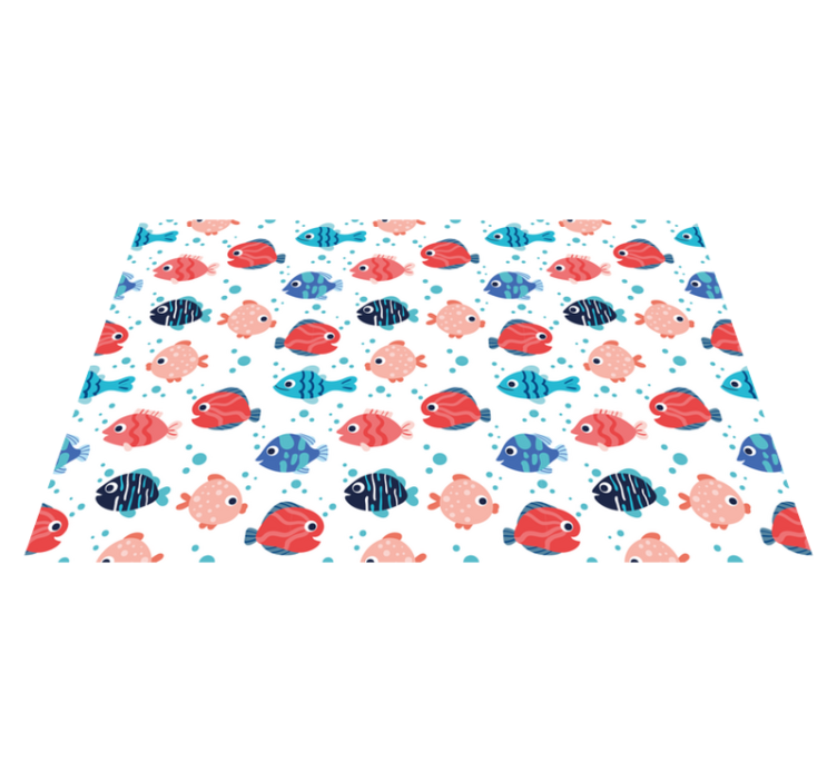 Vibrant Fish Motifs vinyl rug - TenStickers