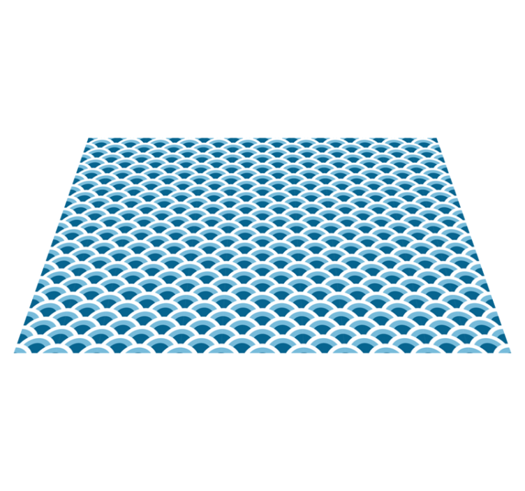 Blue tones fish scales bathroom flooring - TenStickers