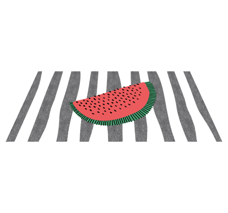 Retro watermelon and stripes modern rug - TenStickers