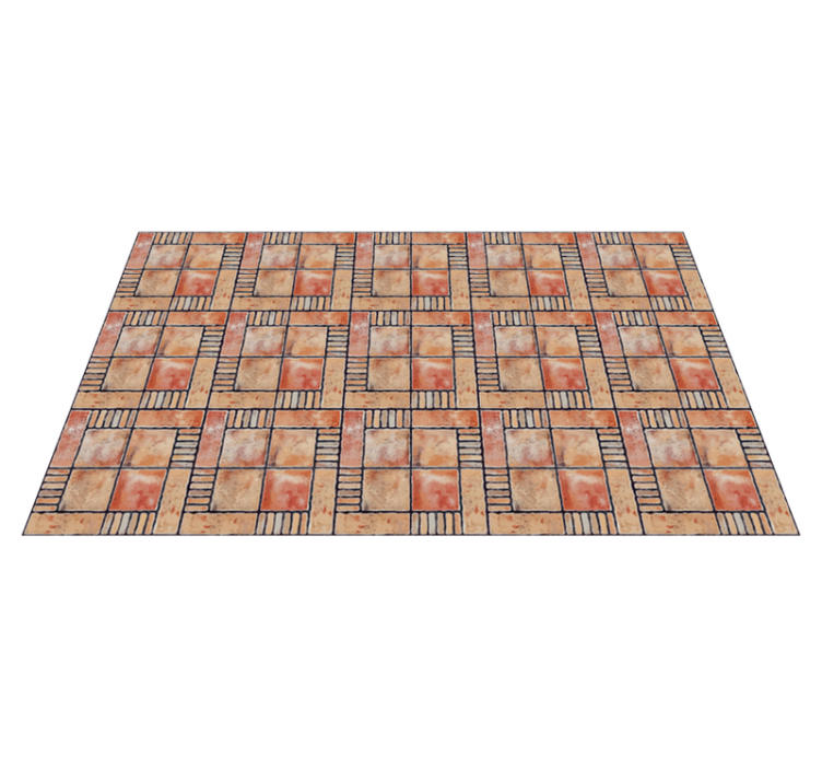 Brown rustic stone squares tile carpet - TenStickers