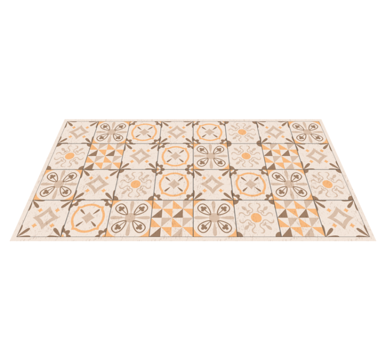 Vintage Tile Motifs marble vinyl rug - TenStickers