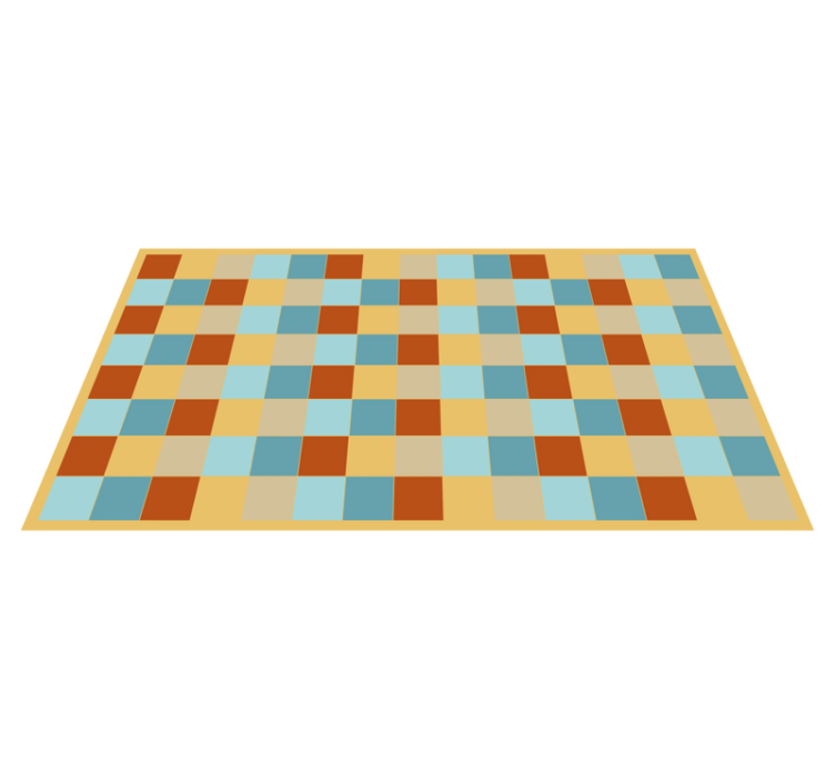 Sand color squares tile carpet - TenStickers