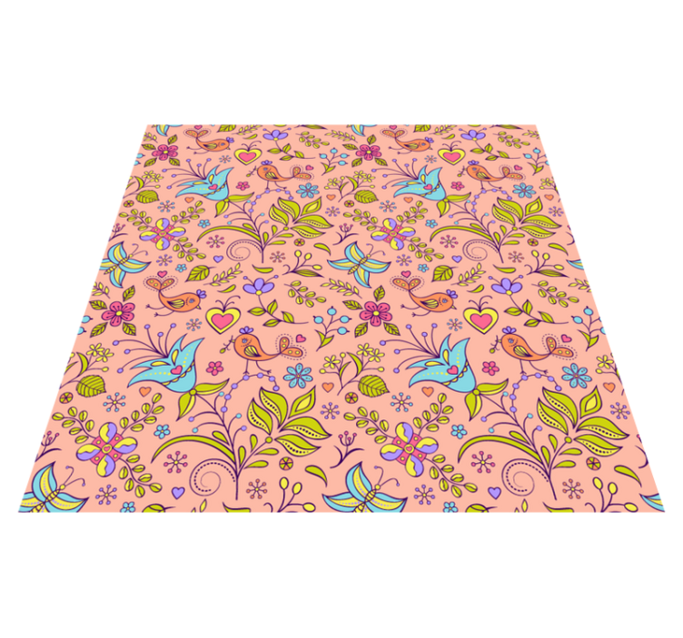 Flower vinyl rug in floral spring design - TenStickers