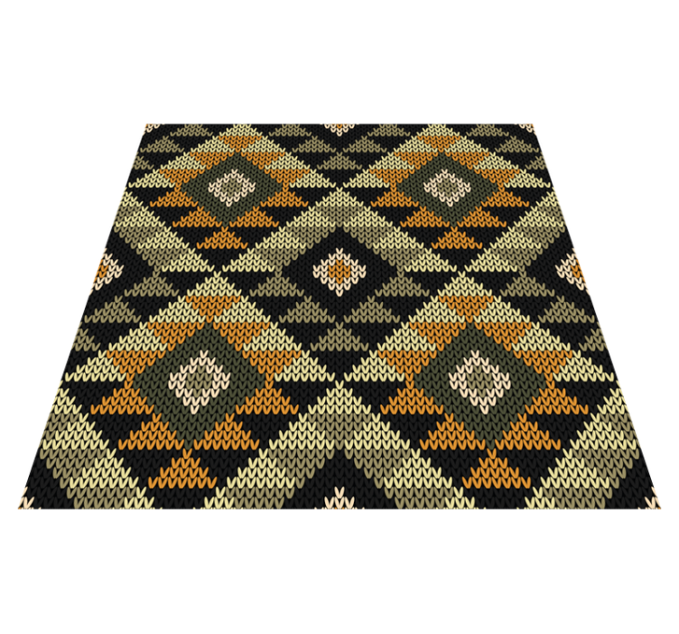 Diamond Patterned Textiles ethnic vinyl rug - TenStickers