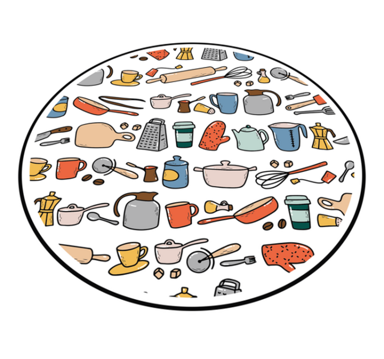 Culinary Tools Collection kitchen vinyl rug - TenStickers