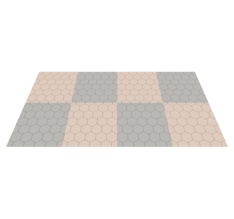 Gray and beige hexagons bathroom flooring - TenStickers