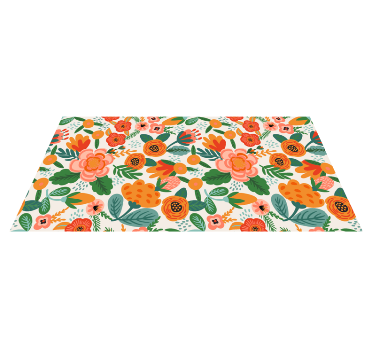 Flower vinyl rug floral garden design - TenStickers
