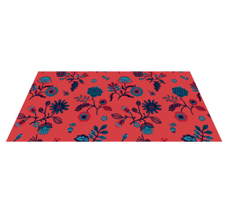 Vibrant Floral Print flower vinyl rug - TenStickers