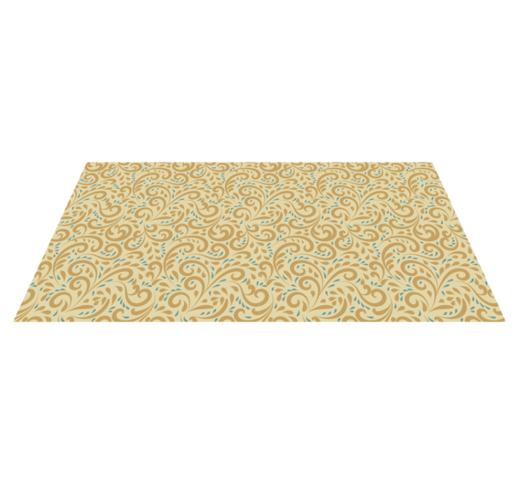 Botanical Swirl Element flower vinyl rug - TenStickers