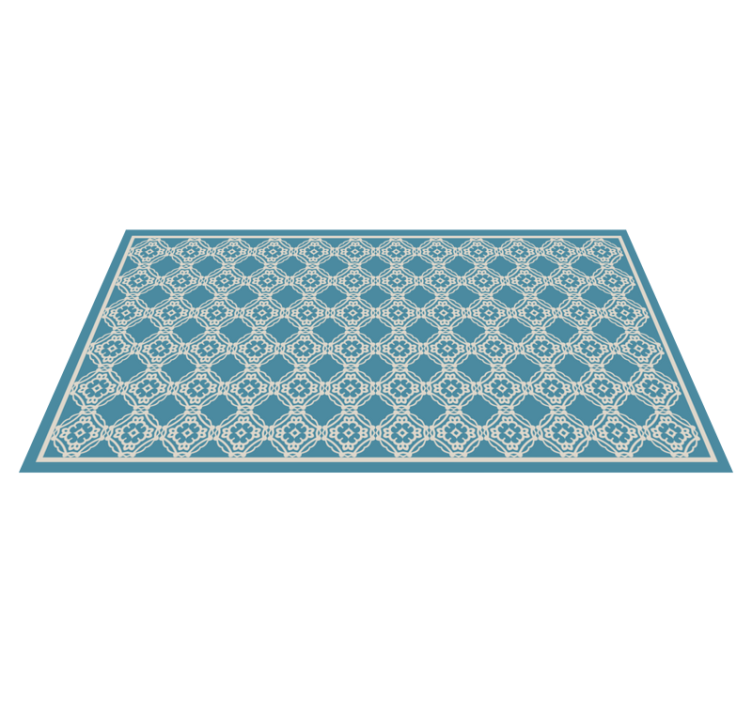 Antique vintage blue white pattern vintage rug - TenStickers