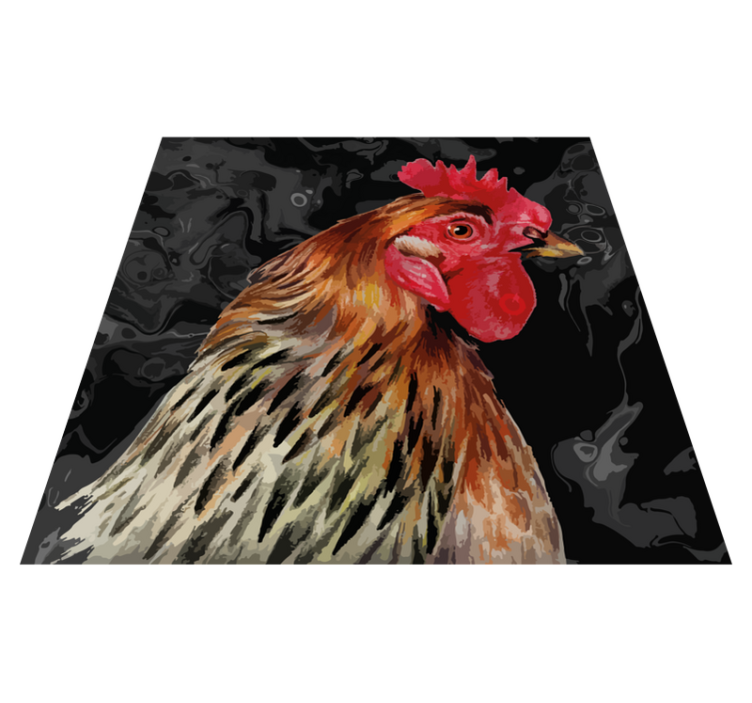 Colorful Rooster Head animal print vinyl rug - TenStickers