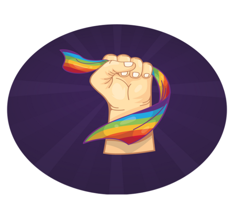 Strong fist and lgbt flag living room rug - TenStickers