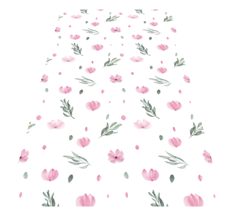 Pink minimalistic little flowers kids vinyl rug - TenStickers