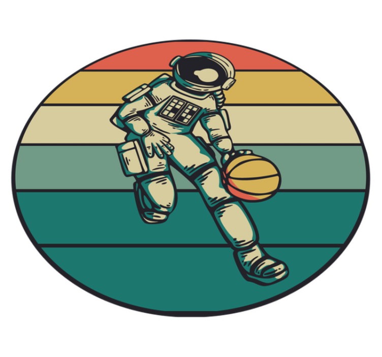 ASTRONAUT BASKETBALL PLAY gaming vinyl rug - TenStickers