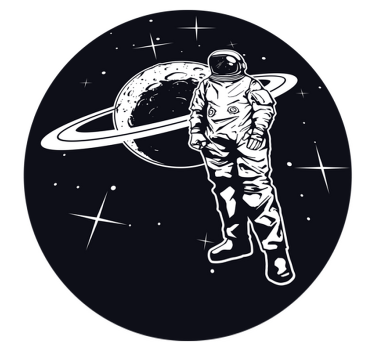 Design of astronaut with planet bedroom rug - TenStickers