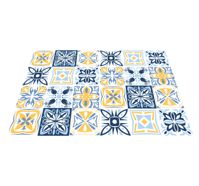 Blue southern immitation pattern tile carpet - TenStickers