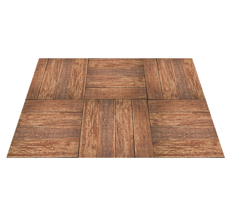 Plank brown texture wood vinyl rug - TenStickers