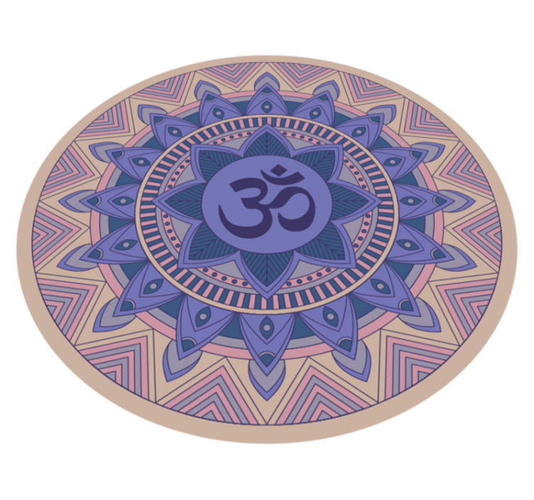 Colorful mandala Om symbol mandala vinyl rug - TenStickers