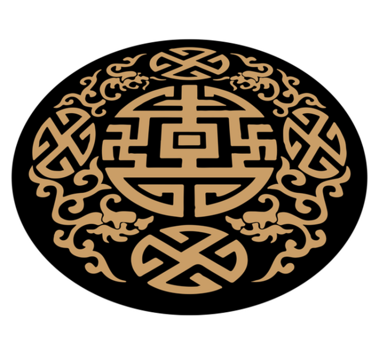 Solid Zen mandala pattern mandala vinyl rug - TenStickers