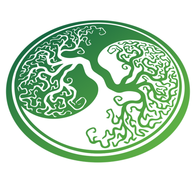 Original Yin Yang Tree of life  circular rug - TenStickers