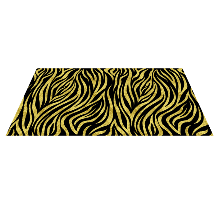 Golden zebra pattern zebra animal rug - TenStickers