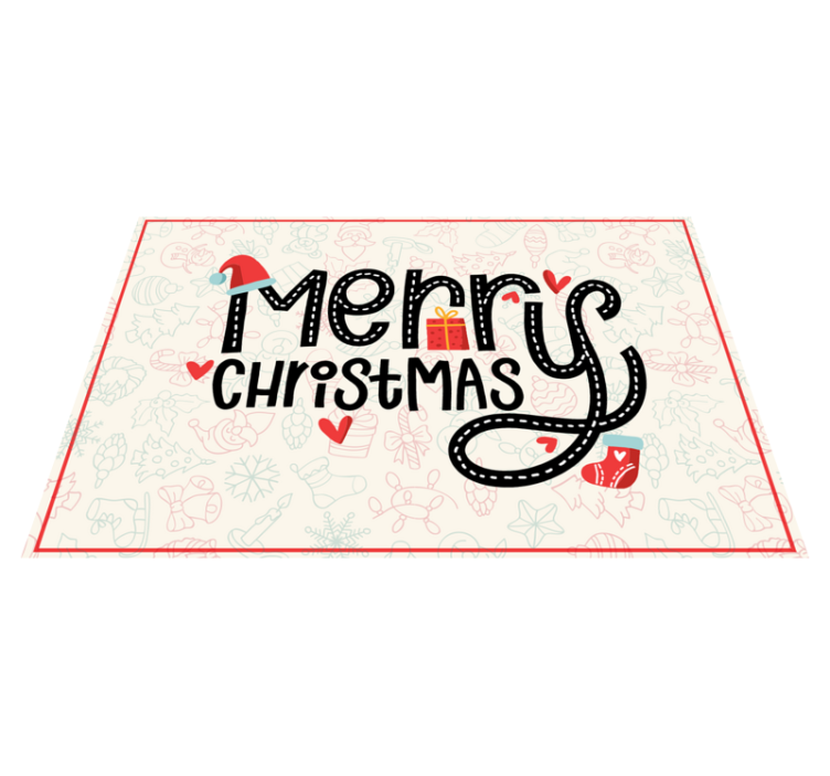 Cheerful greeting christmas vinyl rug - TenStickers