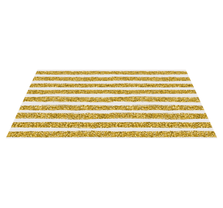 Golden Glitter stripes vinyl rug - TenStickers