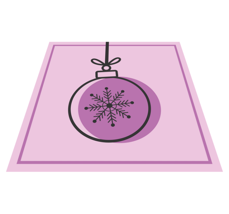 Elegant pink ornament Christmas vinyl rug - TenStickers