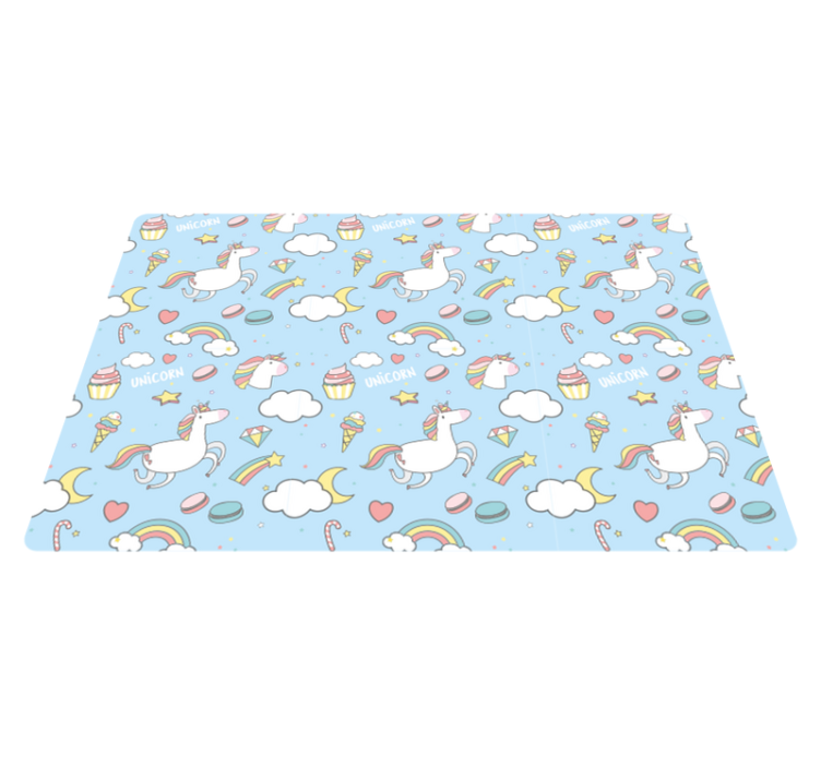 Cute unicorns rainbows with colors bedroom rug - TenStickers
