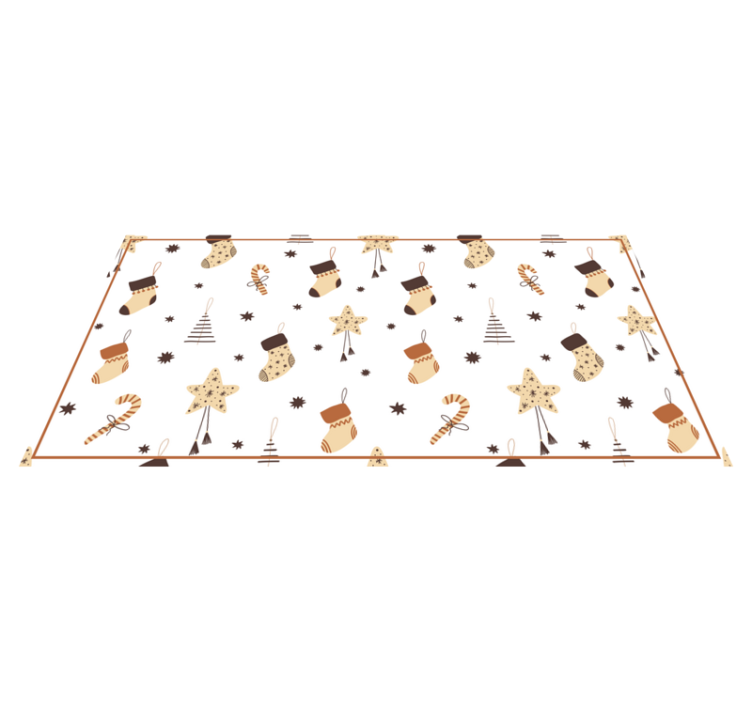 White holiday celebrations christmas vinyl rug - TenStickers