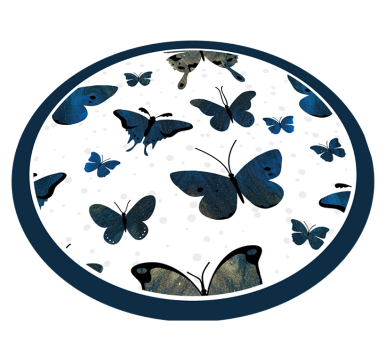 Blue butterflies motif animal vinyl rug - TenStickers