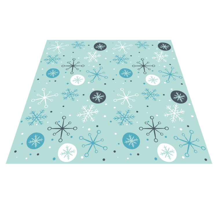 Chilly Snowflake Motif christmas vinyl rug - TenStickers