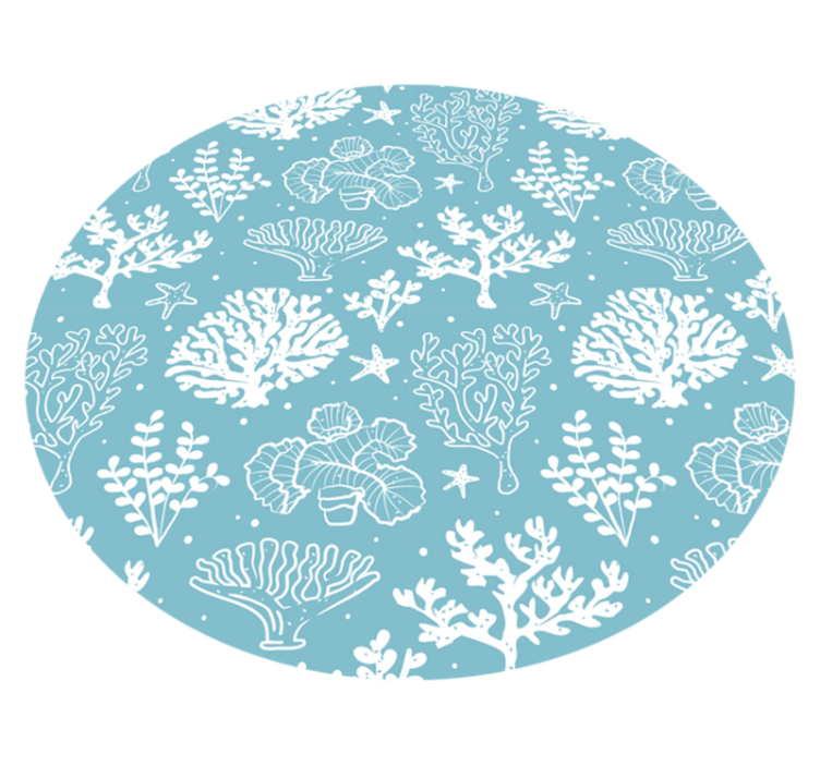 Coral reef motif flower vinyl rug - TenStickers