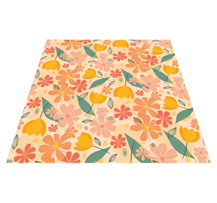 Flower vinyl rug floral spring blooms - TenStickers