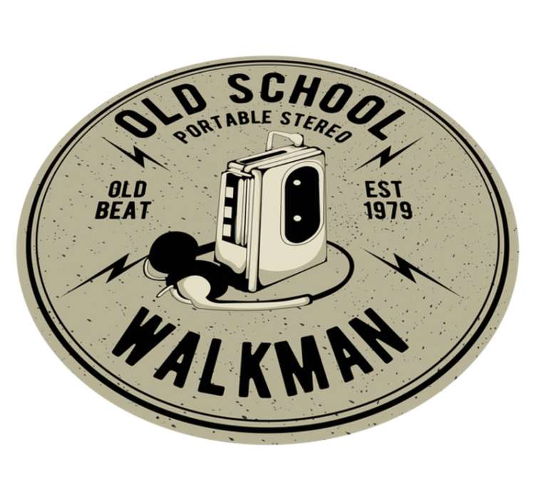 Walkman cartoon design  vintage rug - TenStickers