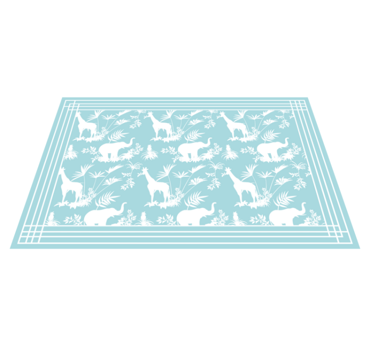 Jungle Safari Scene nursery vinyl rug - TenStickers