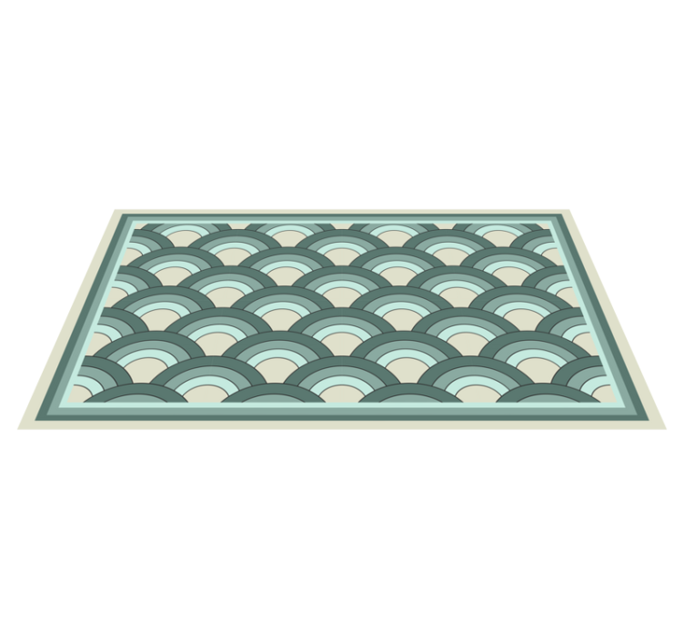 Blue shaded scales pattern vintage rug - TenStickers