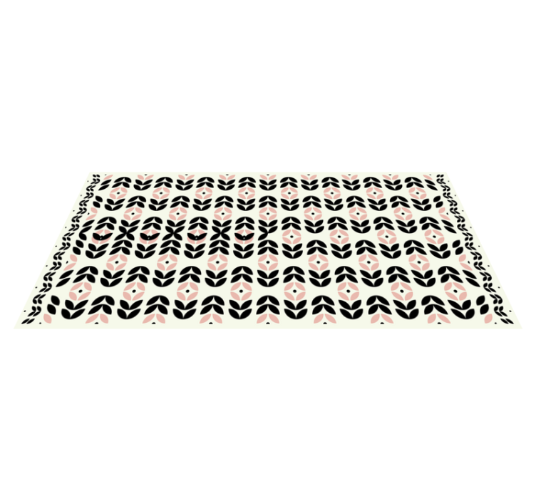 Pink geometric flowers pattern vintage rug - TenStickers