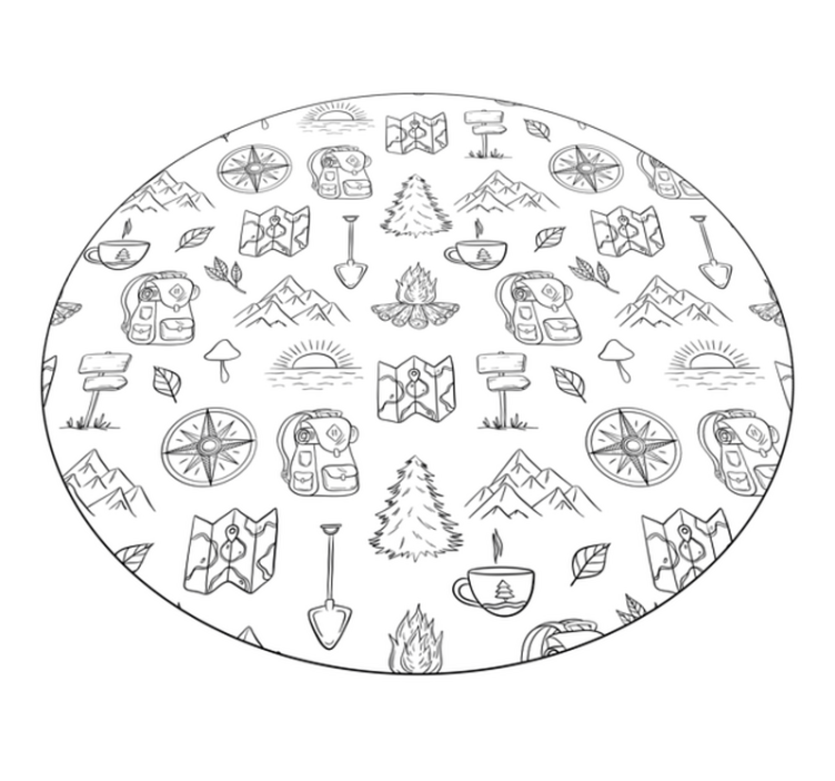 Camping Adventure Icons vinyl rug - TenStickers